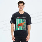 Unisex Yayoi Kusama Inspired Turtle Printed Washed Tee