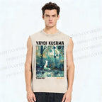 Unisex Yayoi Kusama Forest Printed Washed Tank Top