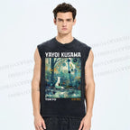 Unisex Yayoi Kusama Forest Printed Washed Tank Top