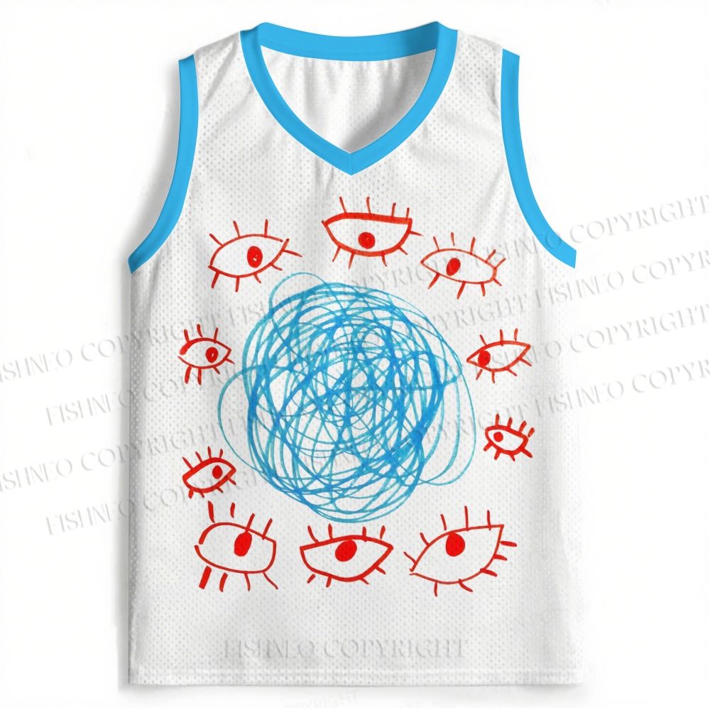 Abstract Art Eyes Printed Jersey Tank