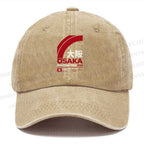 Unisex Osaka Printed Vintage Casual Washed Cap