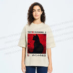 Unisex Yayoi Kusama Cat Printed Washed Tee