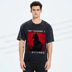 Unisex Yayoi Kusama Cat Printed Washed Tee