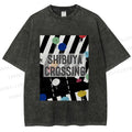 Unisex Shibuya Crossing Printed Washed Tee