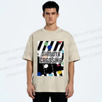 Unisex Shibuya Crossing Printed Washed Tee