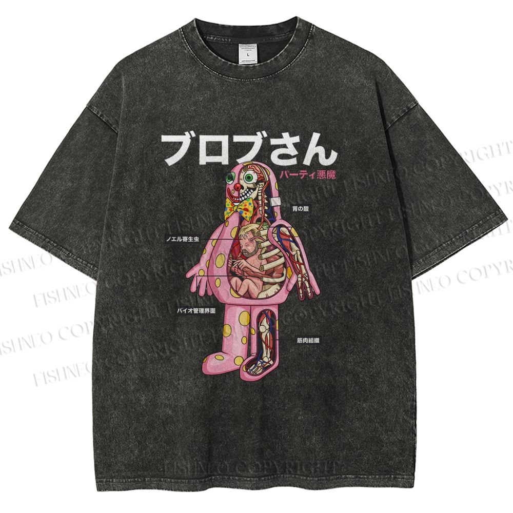 Unisex Party Devil Printed Washed Tee
