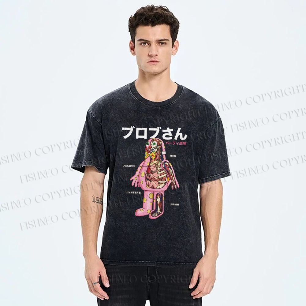 Unisex Party Devil Printed Washed Tee