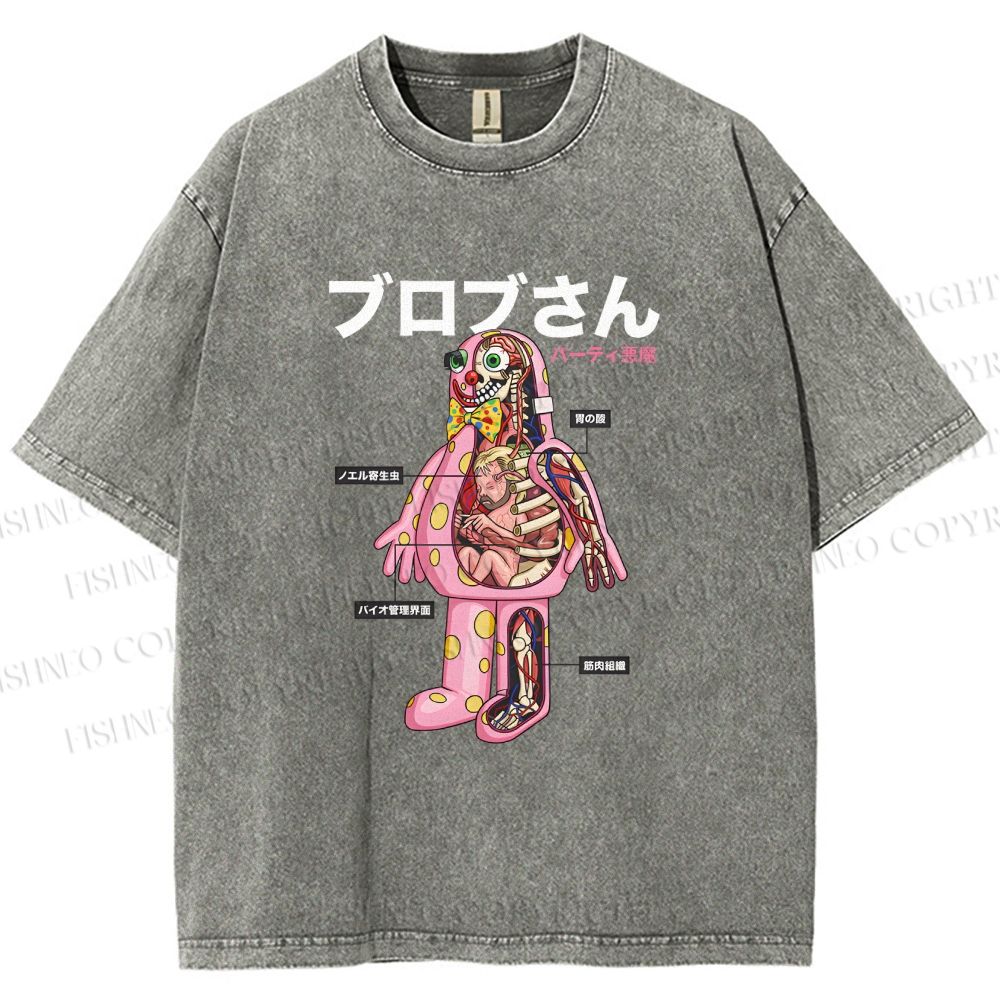 Unisex Party Devil Printed Washed Tee
