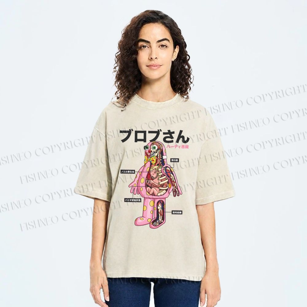 Unisex Party Devil Printed Washed Tee