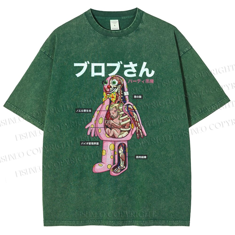 Unisex Party Devil Printed Washed Tee