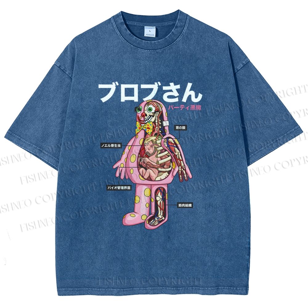 Unisex Party Devil Printed Washed Tee