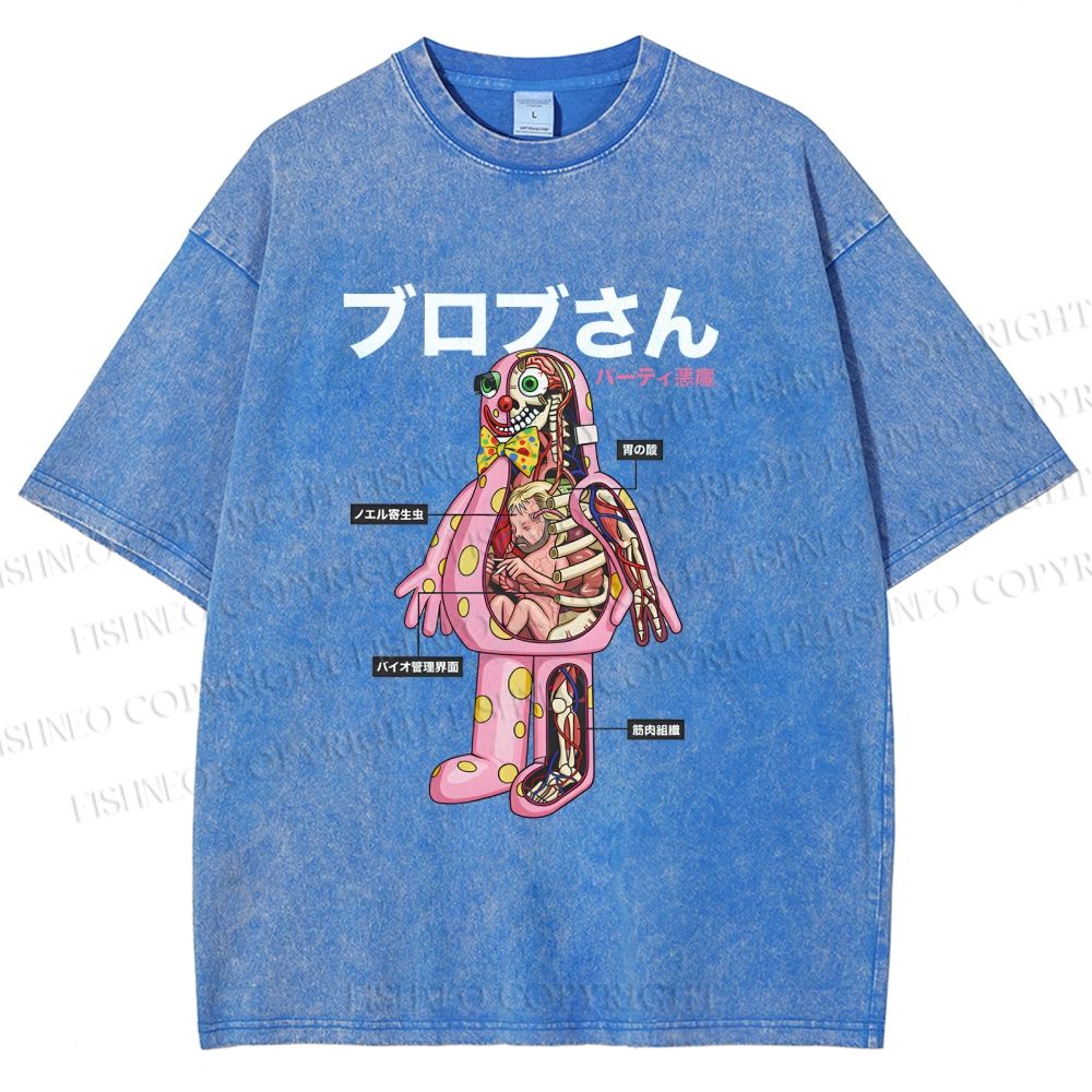 Unisex Party Devil Printed Washed Tee