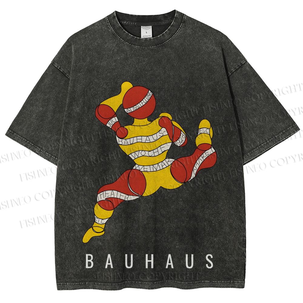 Unisex Bauhaus Muscle Man Printed Washed Tee