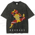 Unisex Bauhaus Muscle Man Printed Washed Tee
