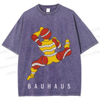 Unisex Bauhaus Muscle Man Printed Washed Tee