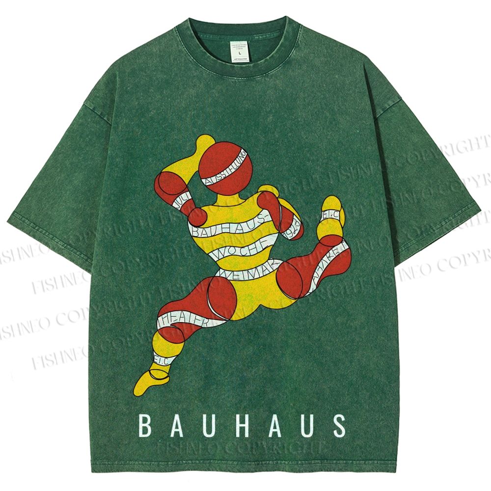 Unisex Bauhaus Muscle Man Printed Washed Tee