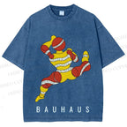 Unisex Bauhaus Muscle Man Printed Washed Tee