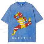 Unisex Bauhaus Muscle Man Printed Washed Tee