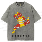 Unisex Bauhaus Muscle Man Printed Washed Tee