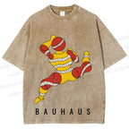 Unisex Bauhaus Muscle Man Printed Washed Tee