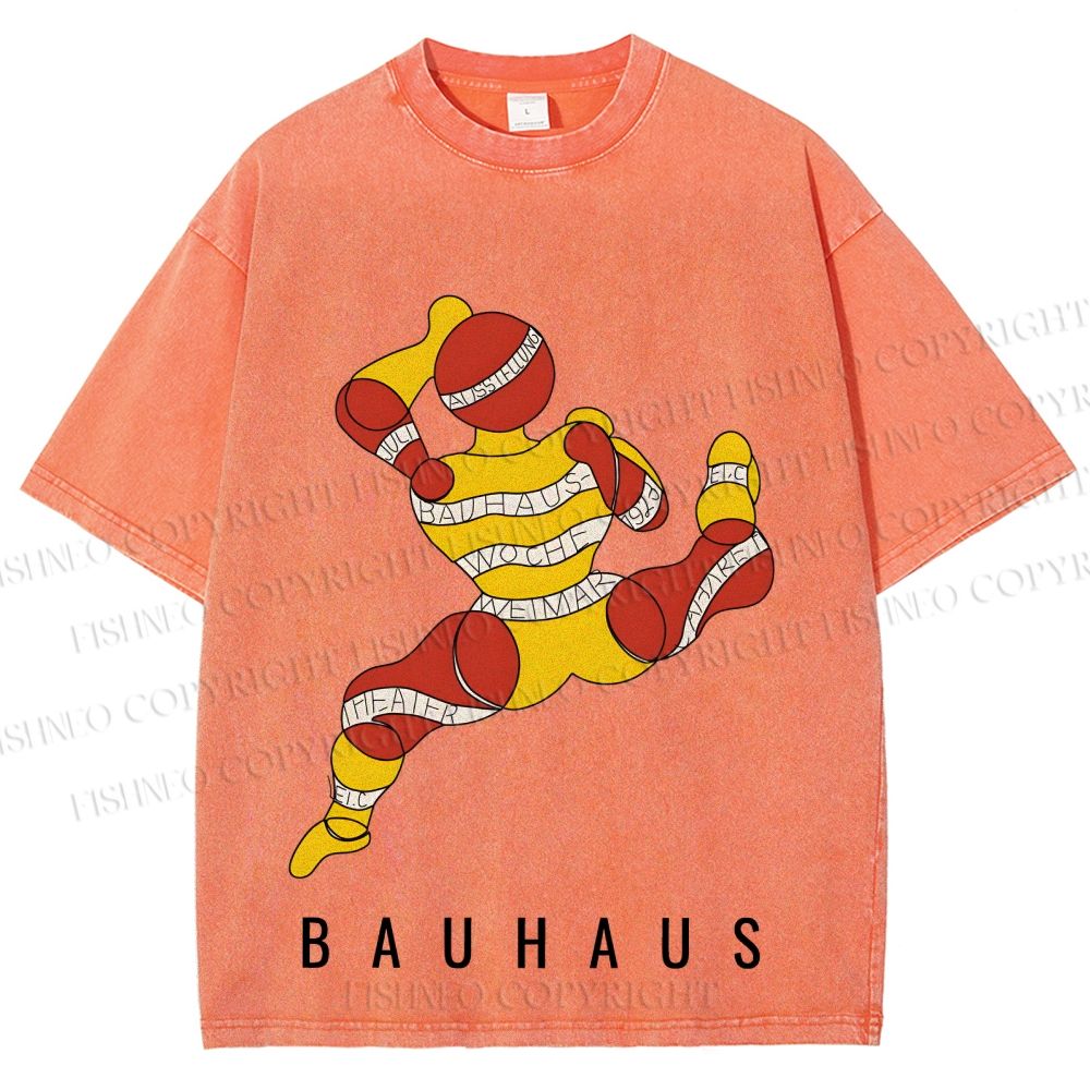 Unisex Bauhaus Muscle Man Printed Washed Tee