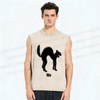 Unisex Cat No Printed Washed Tank Top