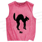 Unisex Cat No Printed Washed Tank Top