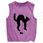 Unisex Cat No Printed Washed Tank Top