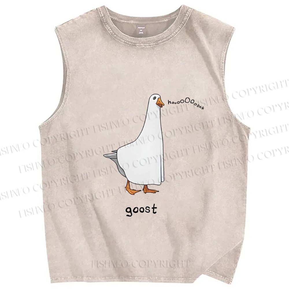 Unisex Goost Goose Printed Washed Tank Top