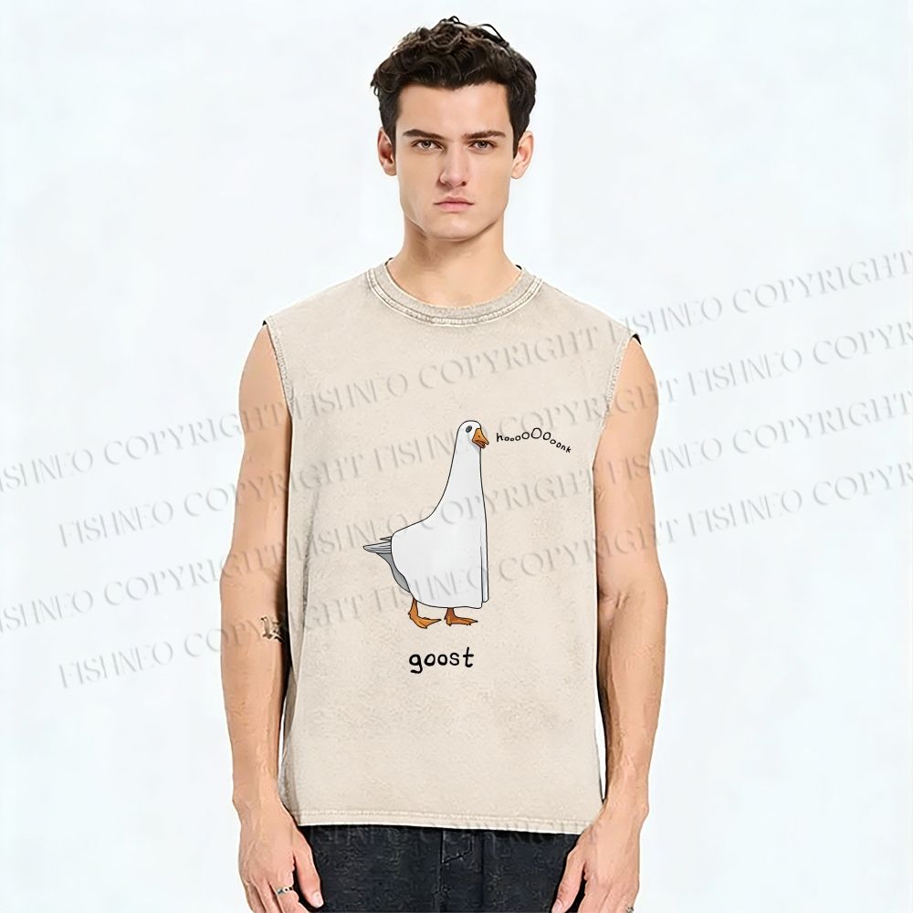 Unisex Goost Goose Printed Washed Tank Top