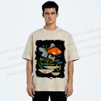 Unisex Goldfish in Pool Printed Washed Tee