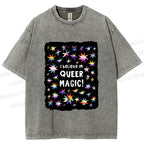 Unisex Pride Queer Magic Printed Washed Tee