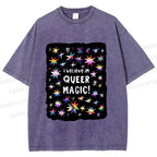 Unisex Pride Queer Magic Printed Washed Tee