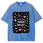 Unisex Pride Queer Magic Printed Washed Tee