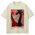 Unisex Yayoi Kusama Giraffe Printed Washed Tee