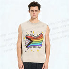 Unisex Pride All For Love Printed Washed Tank Top