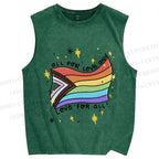 Unisex Pride All For Love Printed Washed Tank Top