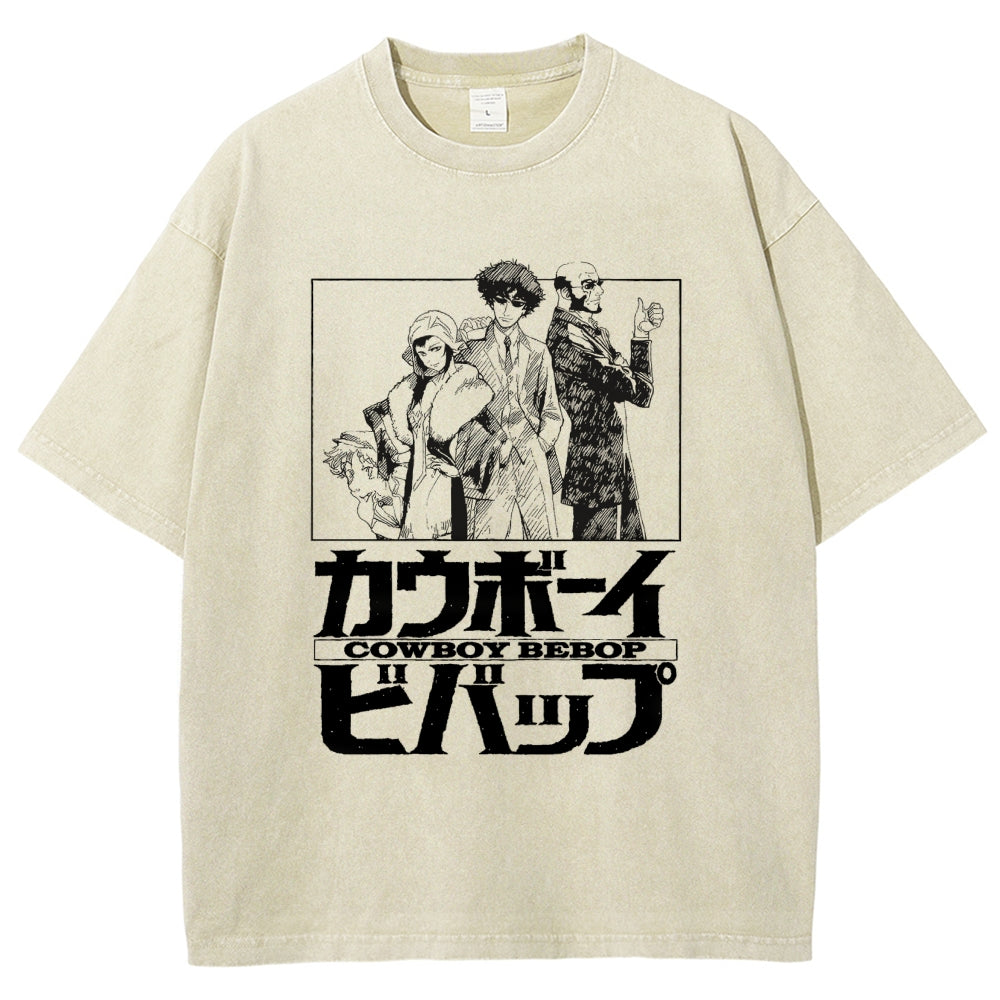 Cowboy Bebop Japanese Anime Vintage Washed T-shirt