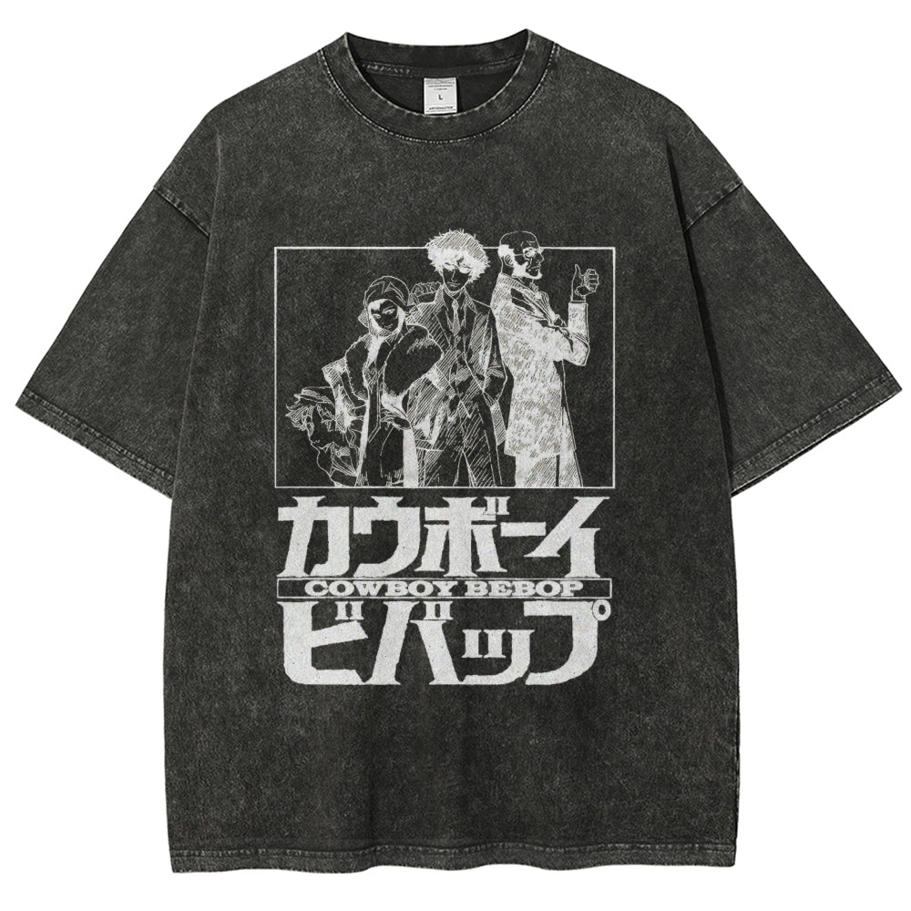 Cowboy Bebop Japanese Anime Vintage Washed T-shirt