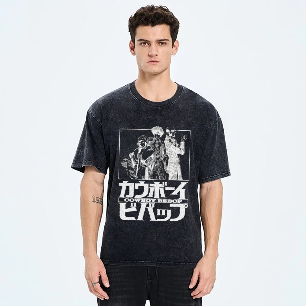 Cowboy Bebop Japanese Anime Vintage Washed T-shirt
