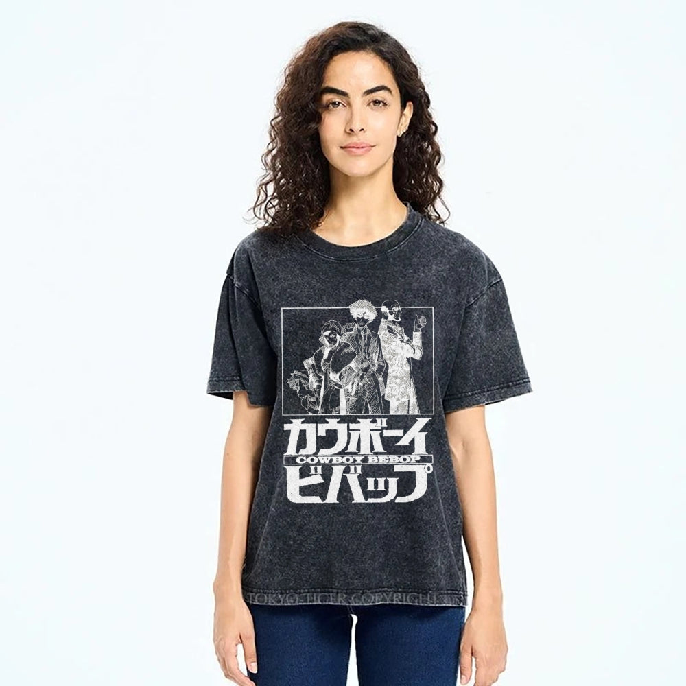Cowboy Bebop Japanese Anime Vintage Washed T-shirt