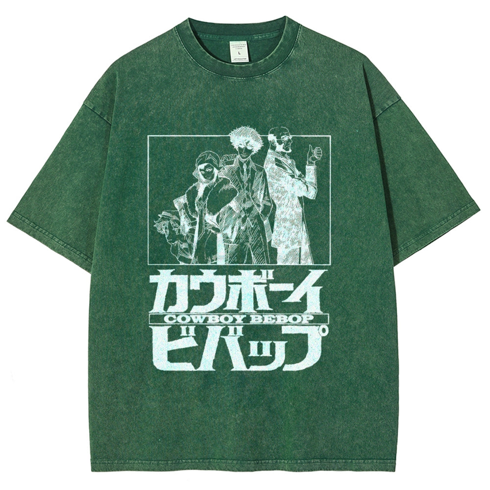 Cowboy Bebop Japanese Anime Vintage Washed T-shirt