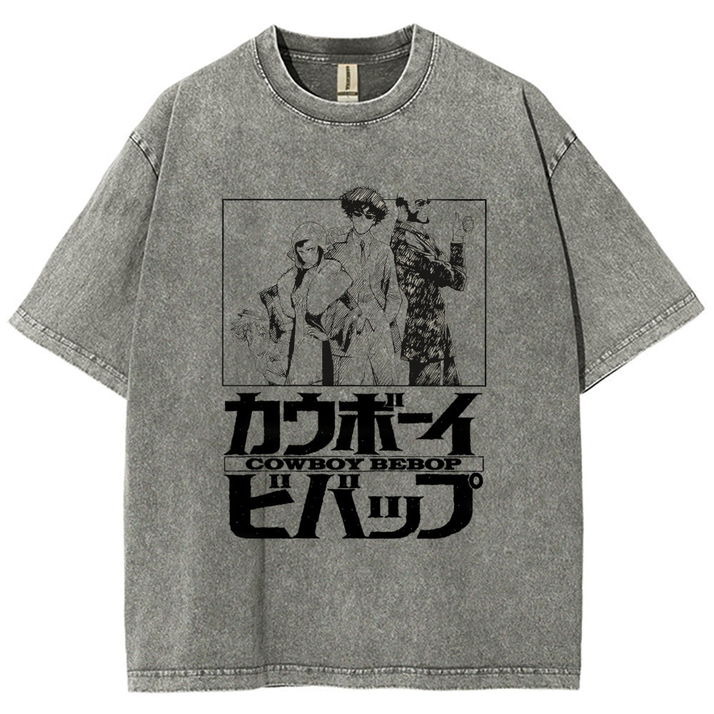 Cowboy Bebop Japanese Anime Vintage Washed T-shirt
