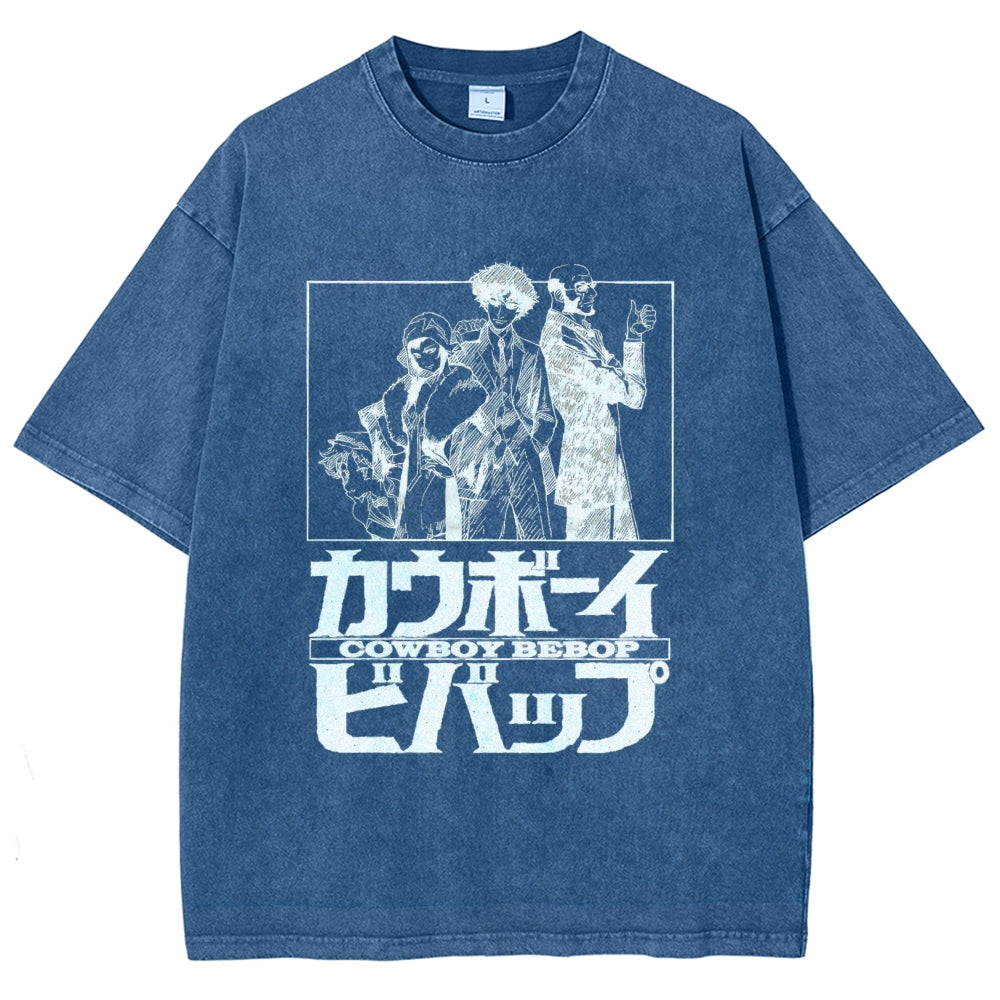 Cowboy Bebop Japanese Anime Vintage Washed T-shirt