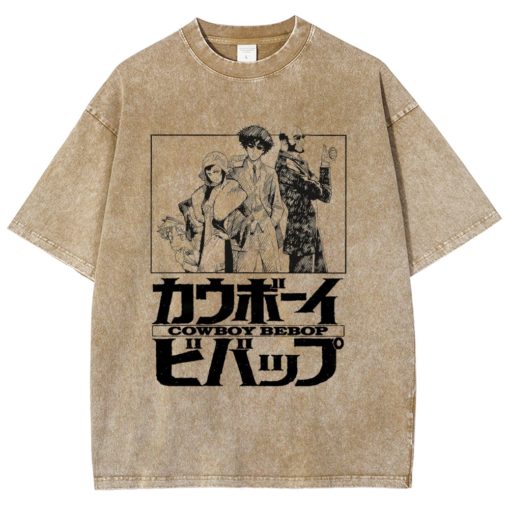 Cowboy Bebop Japanese Anime Vintage Washed T-shirt