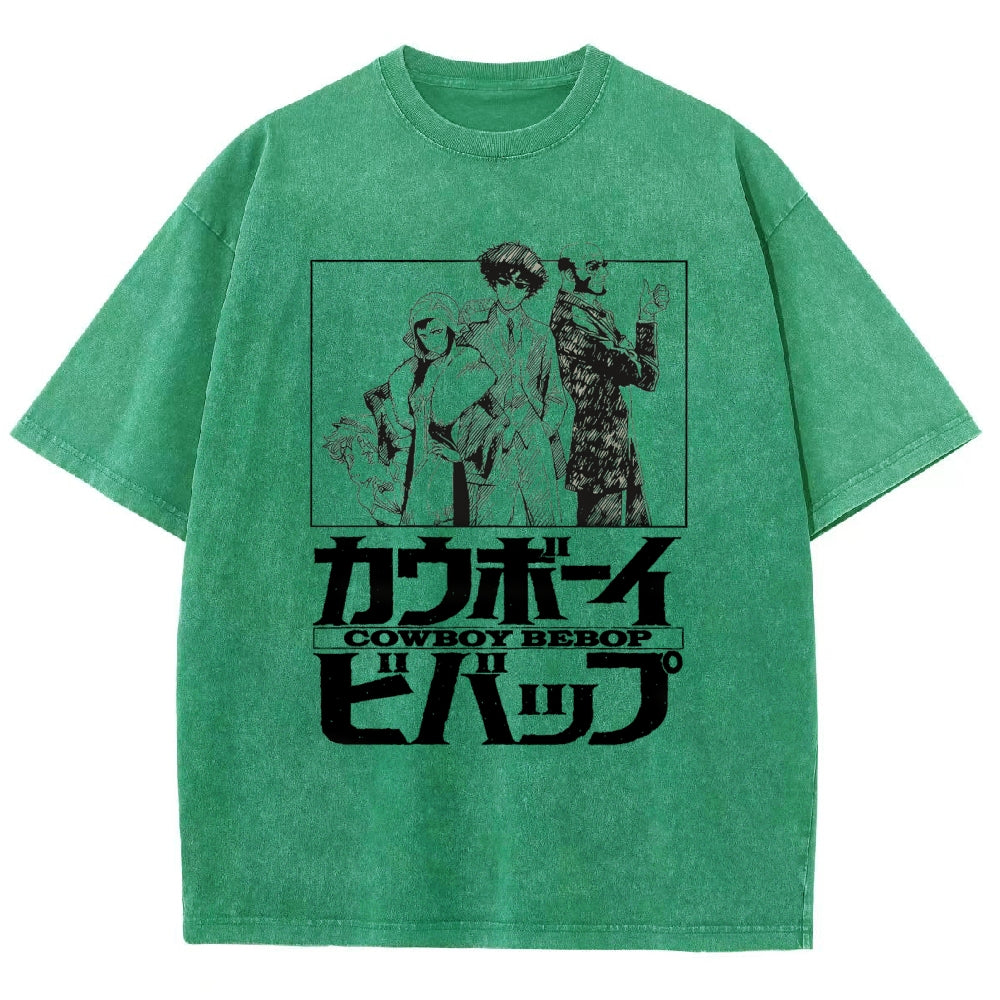 Cowboy Bebop Japanese Anime Vintage Washed T-shirt