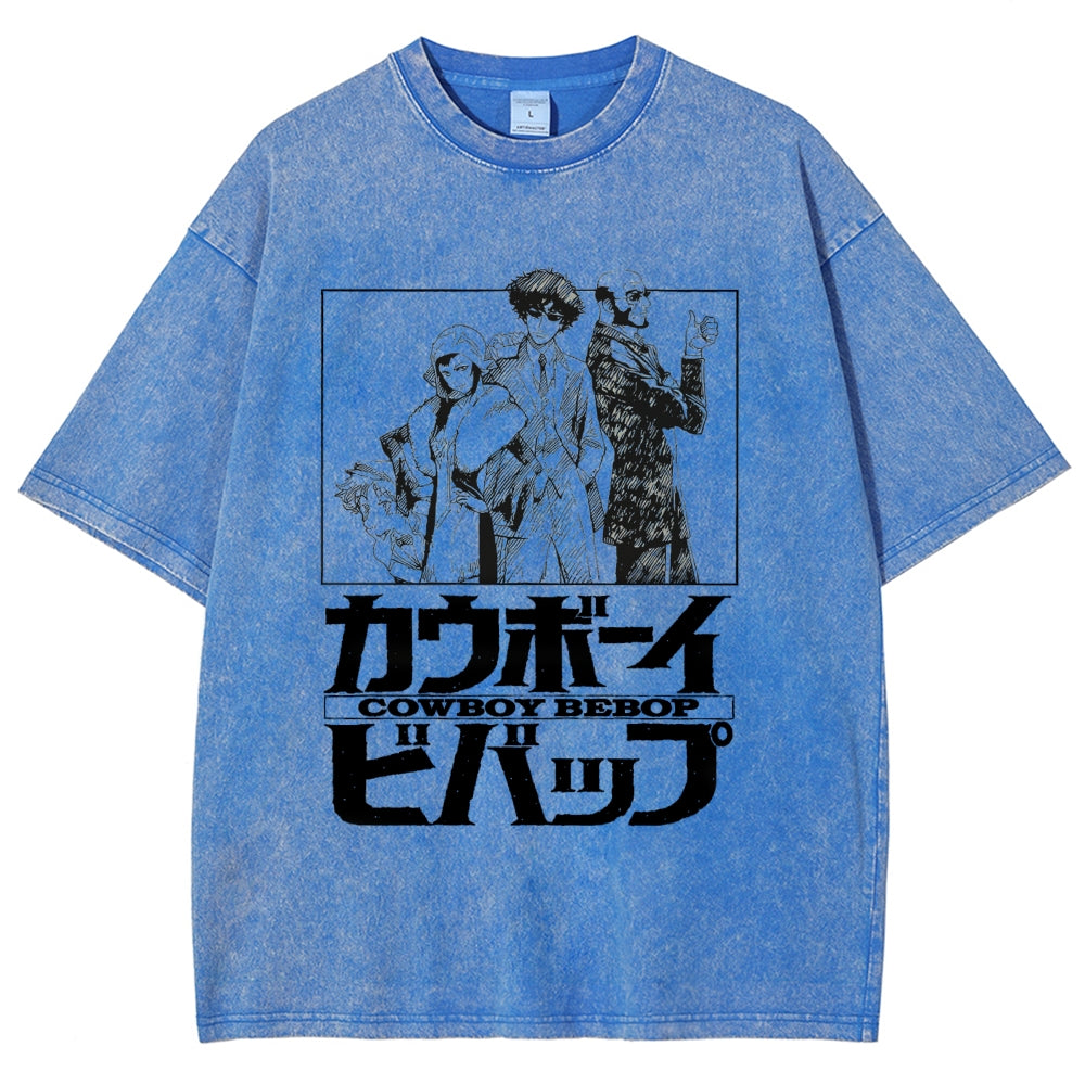 Cowboy Bebop Japanese Anime Vintage Washed T-shirt