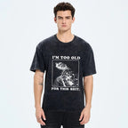 Unisex Turtle I Quit Meme Energy Printed Washed Tee