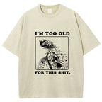 Unisex Turtle I Quit Meme Energy Printed Washed Tee