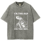 Unisex Turtle I Quit Meme Energy Printed Washed Tee
